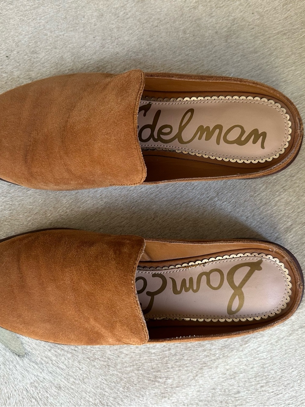 Cognac Suede Mules - Picture 8 of 8